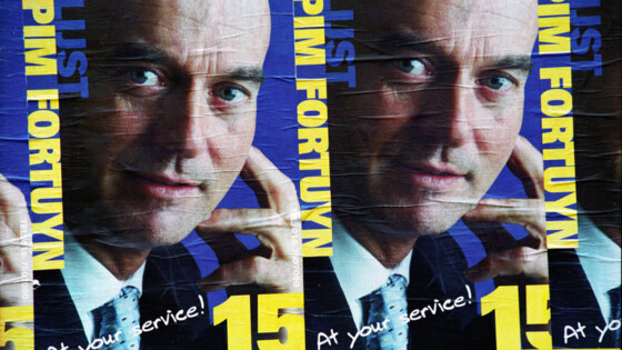 Verkiezingsposters van de Lijst Pim Fortuyn voor de verkiezingen van 2002.
