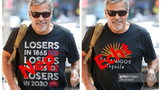 George Clooney nep en echt shirt