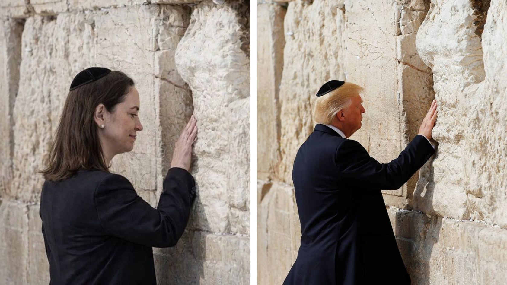Foto Van Venezolaans Politica Machado Met Keppeltje Bij De Klaagmuur Is Foto Van Venezolaans Politica Machado Met Keppeltje Bij De Klaagmuur Is
